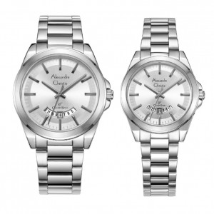 Alexandre Christie AC 8676 Silver White Couple